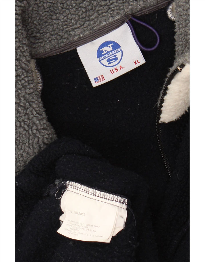 Мужской флисовый джемпер NORTH SAILS на молнии с рисунком, размер XL, темно-синий, цветных блоков