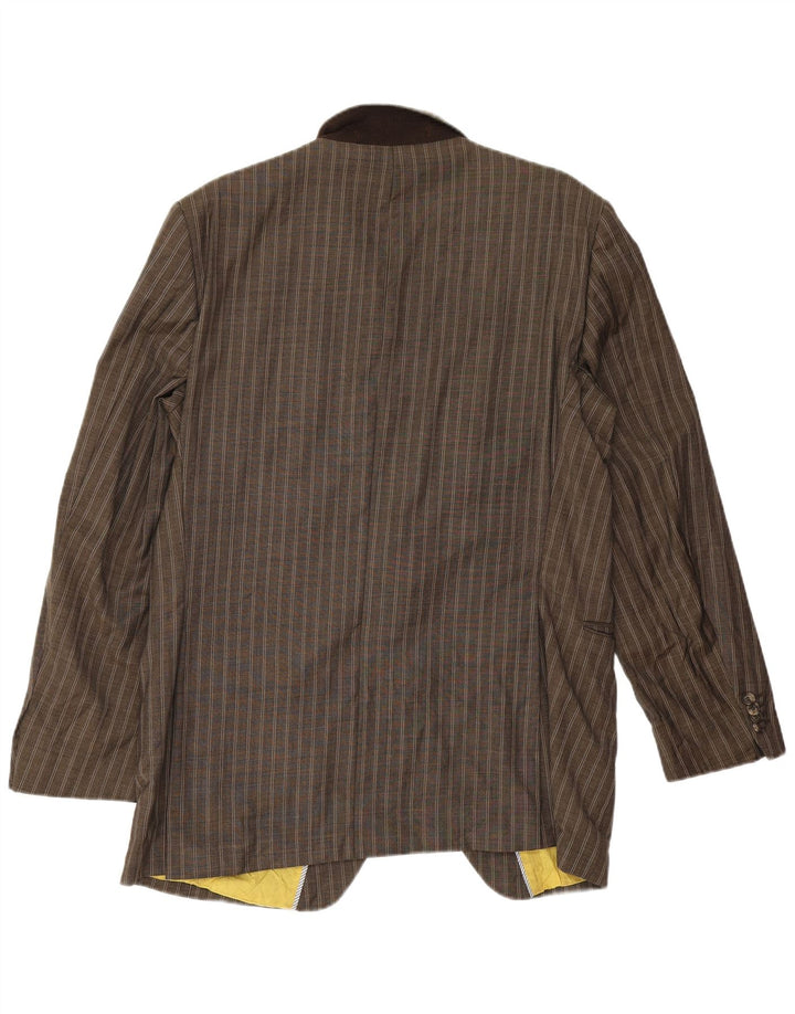 Tommy Hilfiger Мужской пиджак на двух пуговицах IT 52 XL Коричневый в полоску из вискозы