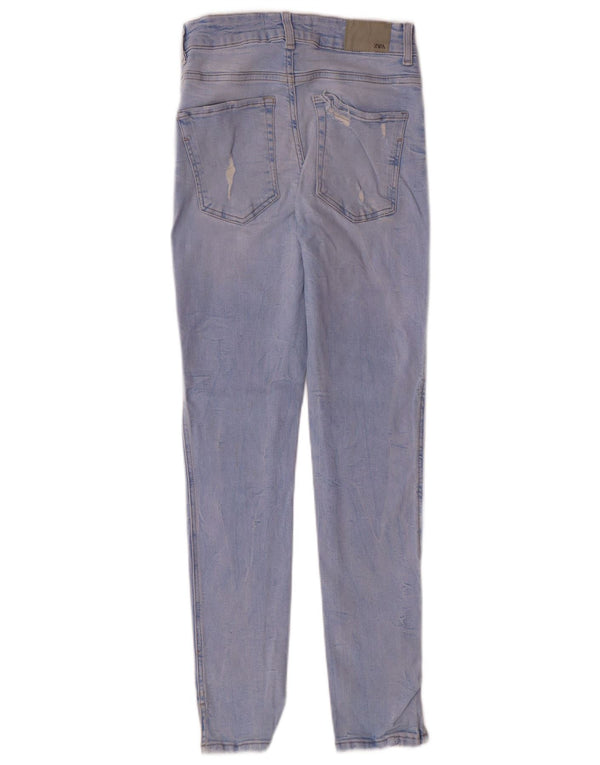 Женские джинсы скинни Zara EU 36 XS W26 L27 Синие хлопковые современные