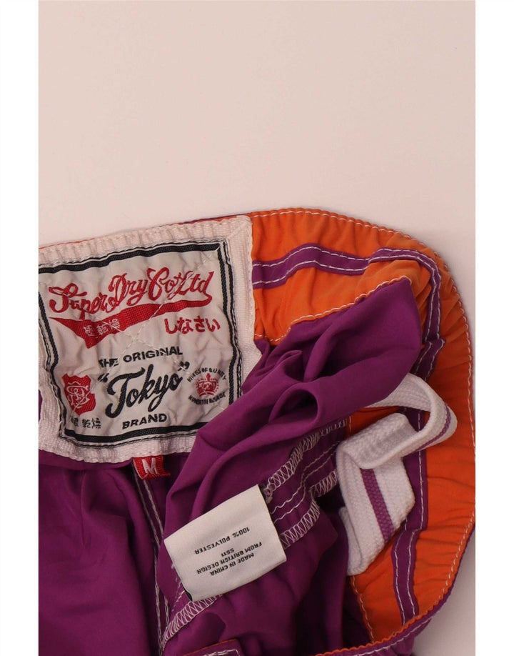 Женские шорты для плавания Superdry с рисунком UK 12, средний фиолетовый, полиэстер