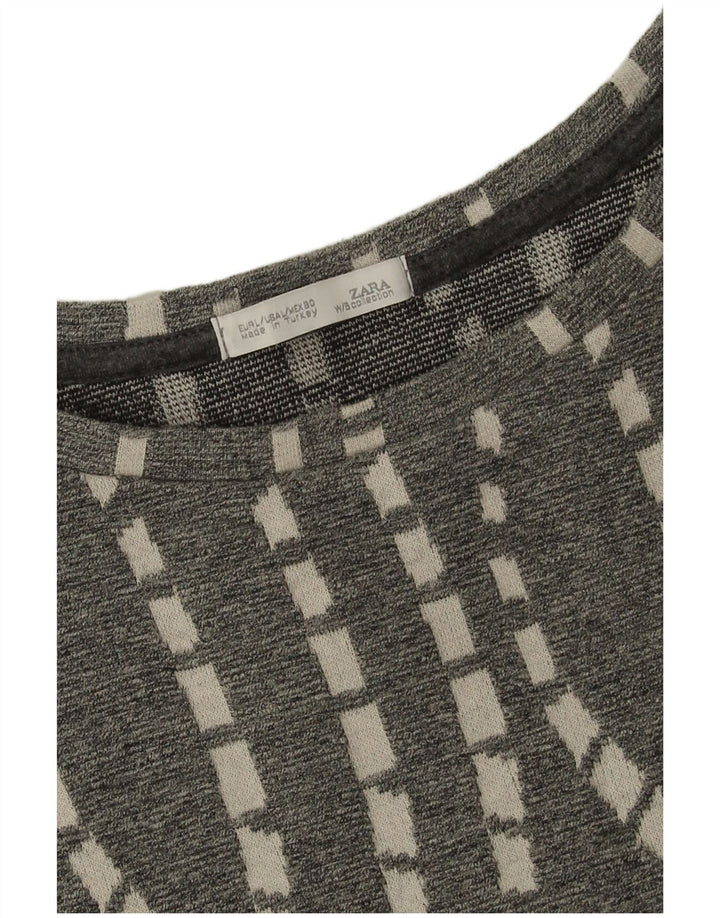 Женская туника Zara UK 16, большой серый шеврон