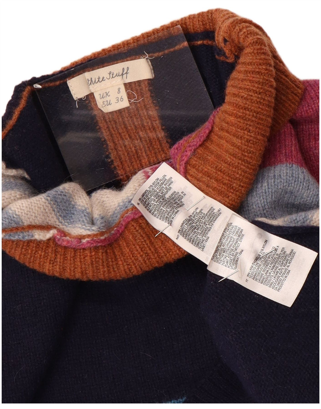 Женский джемпер с высоким воротником WHITE STUFF, Великобритания, 8, маленький, разноцветный