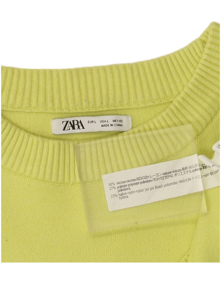 Мужской джемпер с вырезом «лодочка» Zara, большой зеленый вискоза