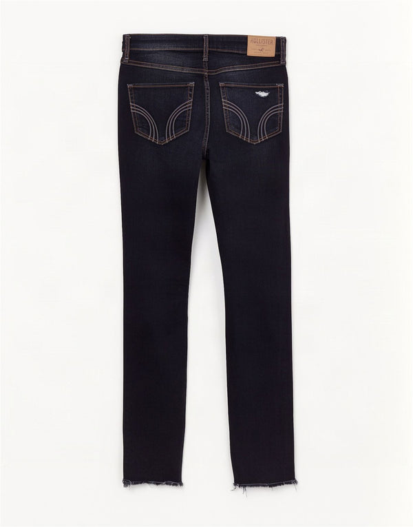 Женские потертые джинсы скинни Hollister США 3 XS W26 L30 Темно-синие