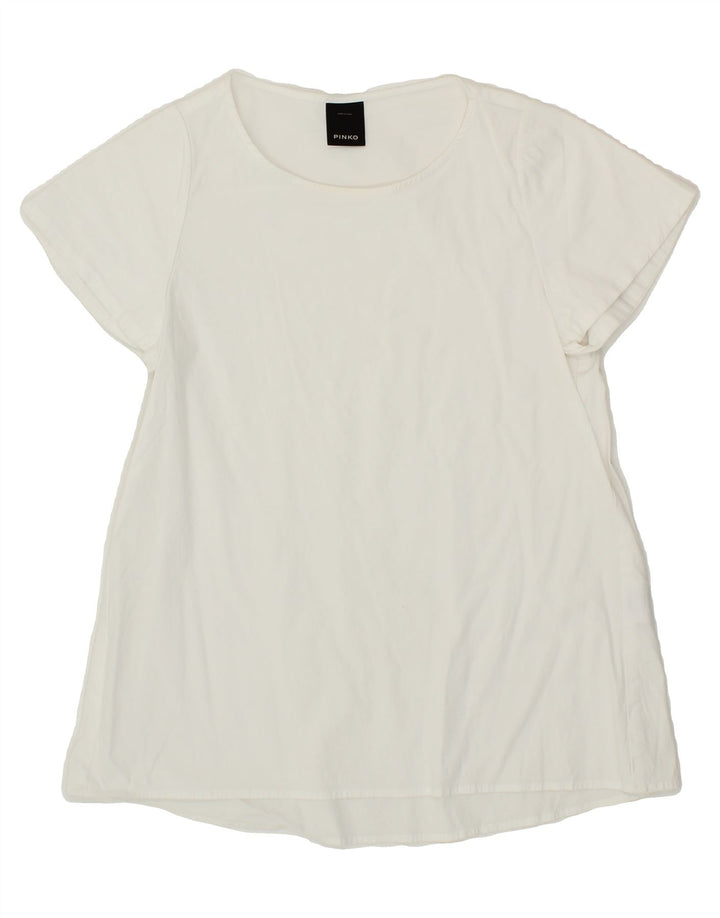 PINKO Womens Blouse Top UK 6 XS White Cotton Vintage Pinko and Second-Hand Pinko from Messina Hembry 