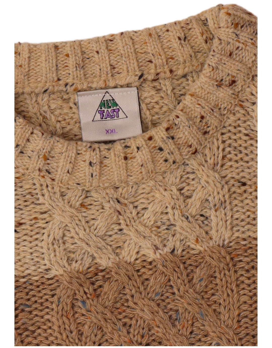 НОВЫЙ мужской свитер FAST с круглым вырезом 2XL, разноцветный, с цветными блоками
