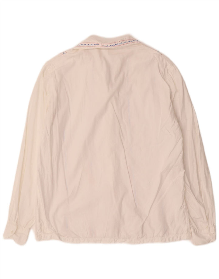 Женская блузка-рубашка VINTAGE UK 16, большая белая полоска