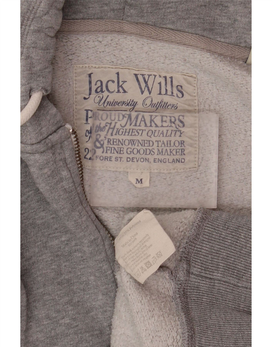 Мужской свитер с капюшоном и молнией с графическим рисунком Jack Wills, хлопковый средний серый цвет