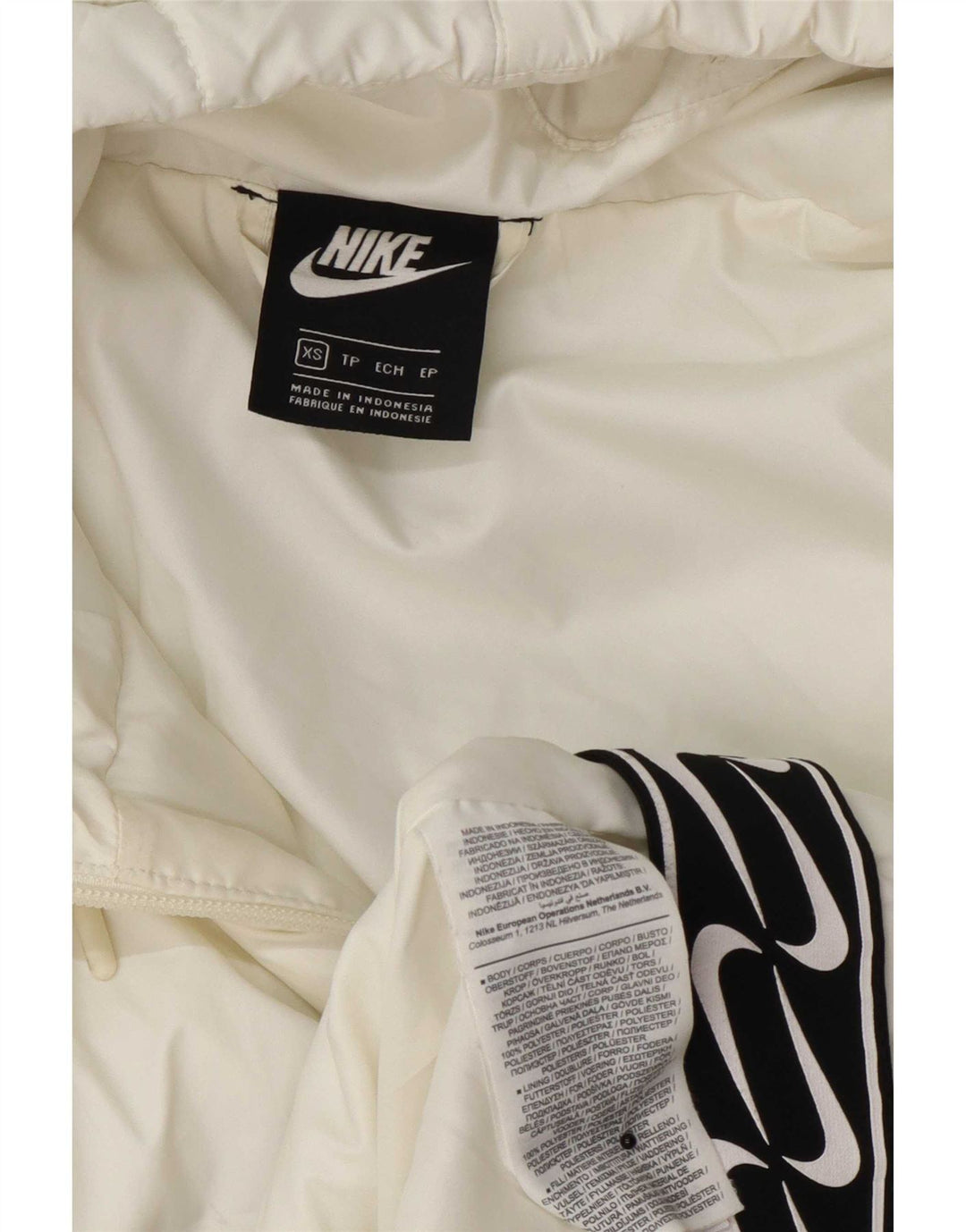 Женская стеганая куртка с капюшоном Nike UK 6 XS, белый полиэстер