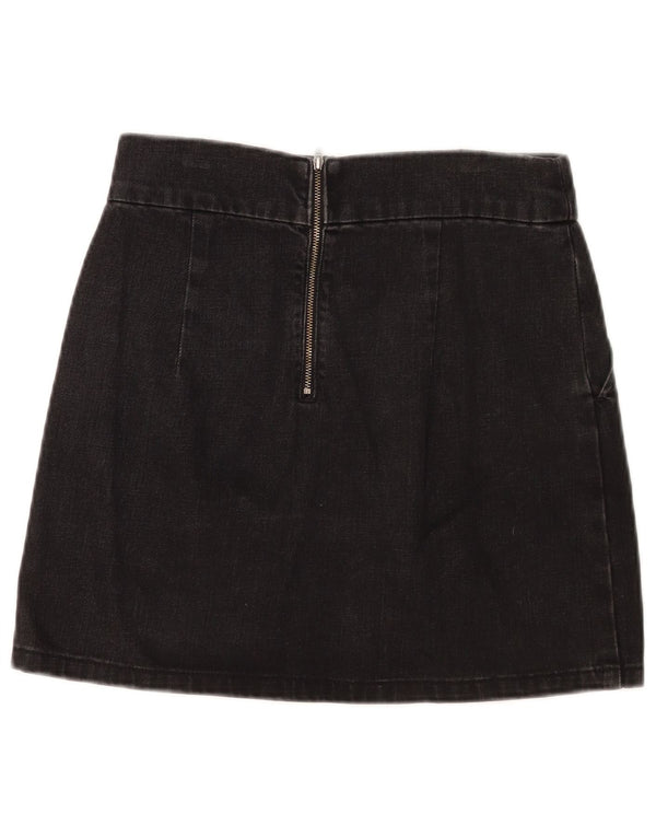 Topshop Женская мини-джинсовая юбка W28, средний черный хлопок