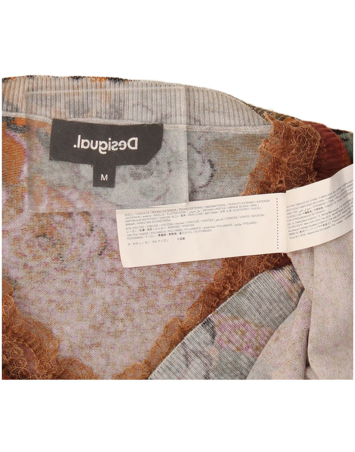Женский джемпер с v-образным вырезом Desigual UK 14, средний разноцветный