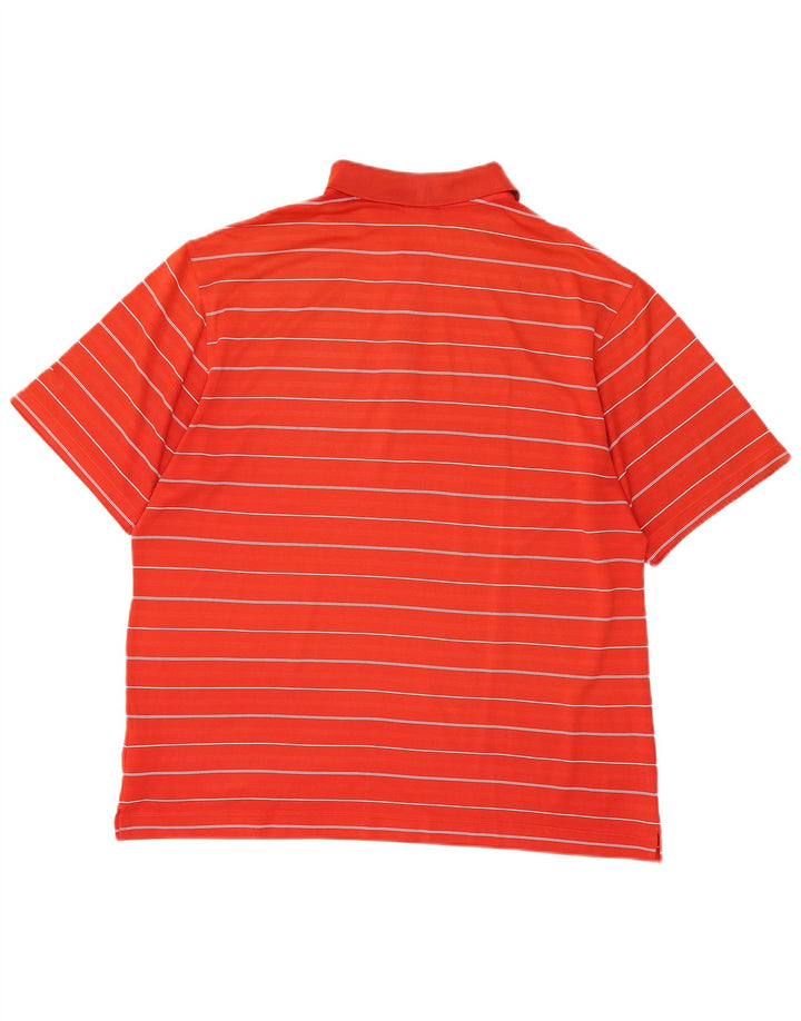 Мужская рубашка-поло Nike Dri Fit из полиэстера в большую красную полоску