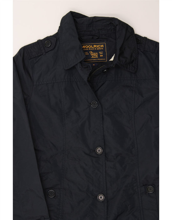 WOOLRICH Womens Military Jacket UK 14 Medium Navy Blue Nylon Vintage Woolrich and Second-Hand Woolrich from Messina Hembry 