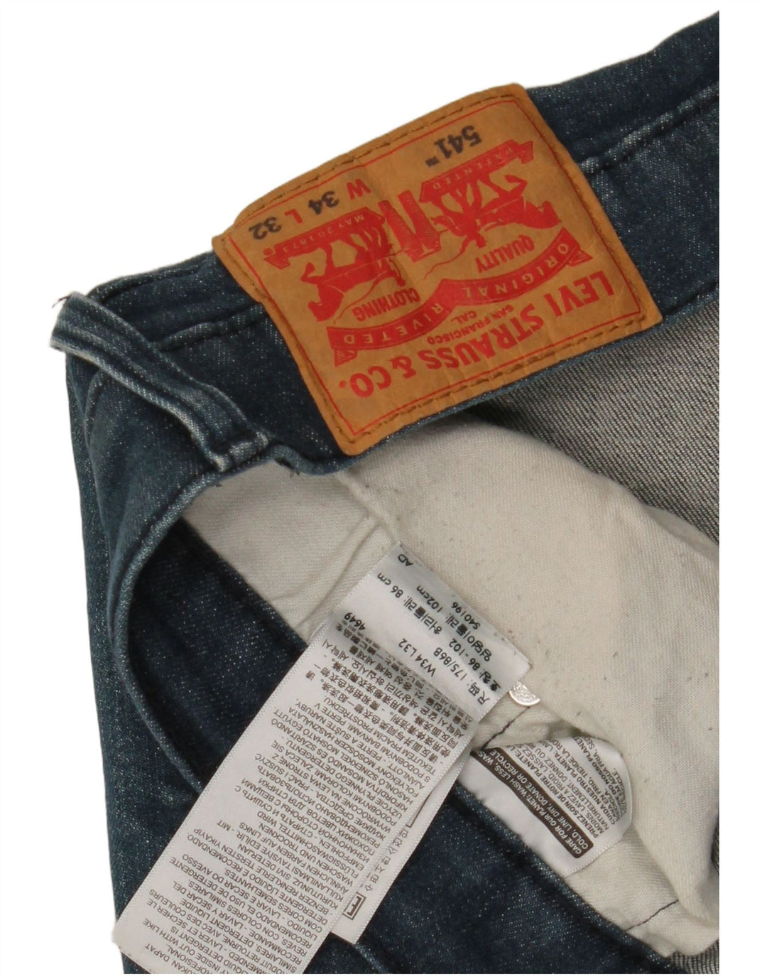 Мужские зауженные джинсы Levi's 541 W34 L32 синие, хлопок