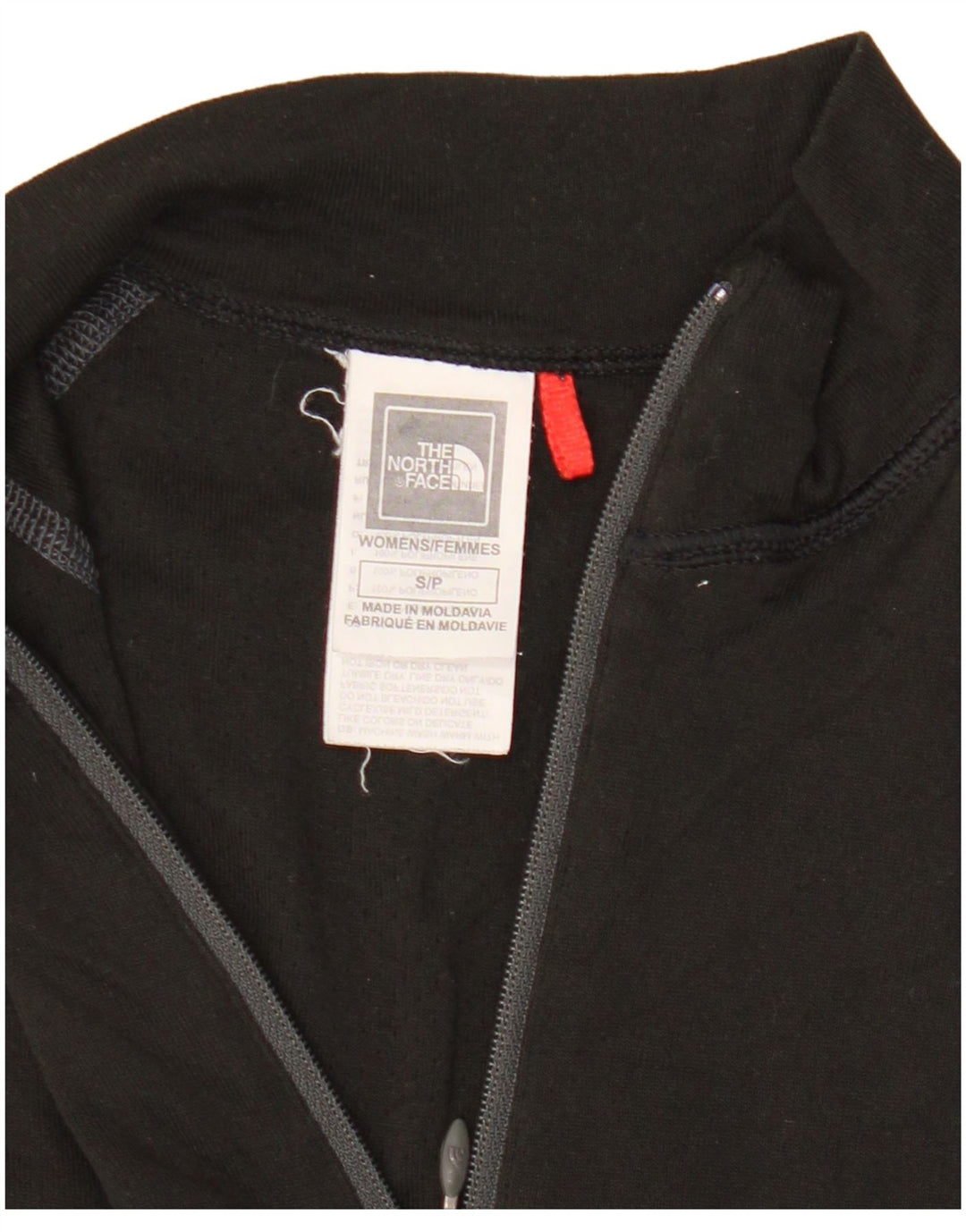 Женский пуловер с воротником на молнии The North Face, топ UK 8, маленький черный цвет