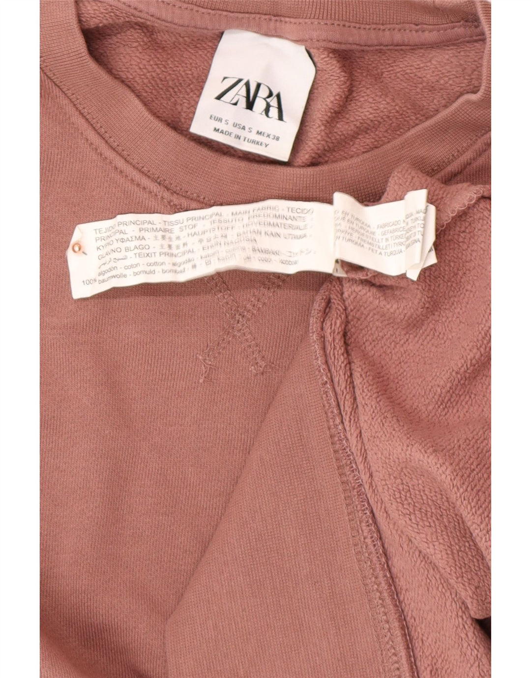 Мужской свитшот ZARA, маленький розовый хлопковый джемпер
