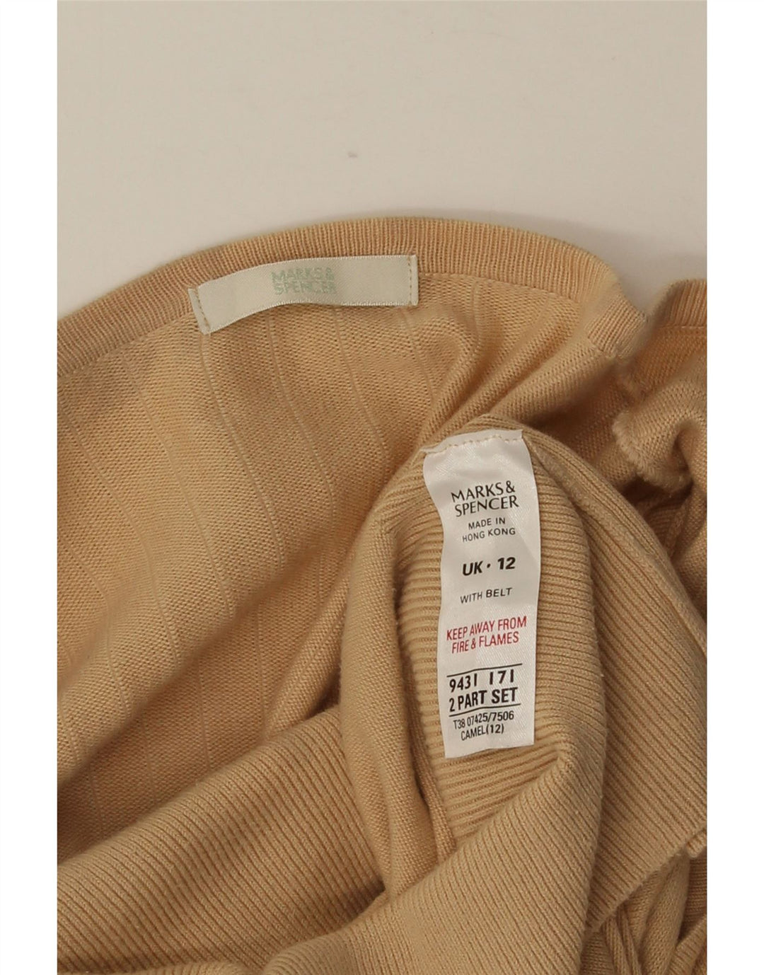 Женский укороченный кардиган MARKS & SPENCER UK 12, хлопковый средний бежевый цвет