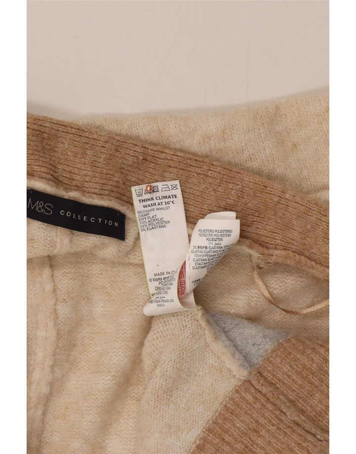 Женский удлиненный кардиган Marks & Spencer UK 16, большой бежевый