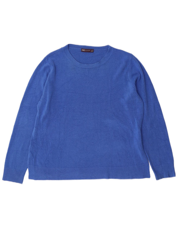 Женский джемпер с вырезом «лодочка» Marks & Spencer, Великобритания, 18 XL, синий акрил
