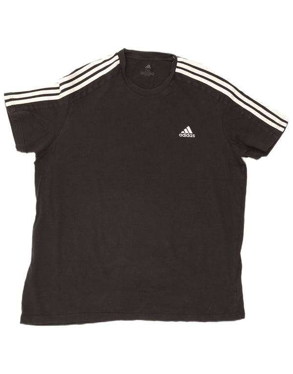 Adidas Mens T-Shirt Top 2XL Black Cotton