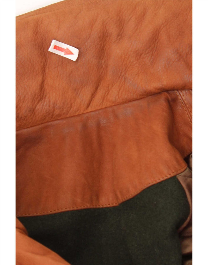 Мужская кожаная куртка с капюшоном Timberland UK 40, большая коричневая