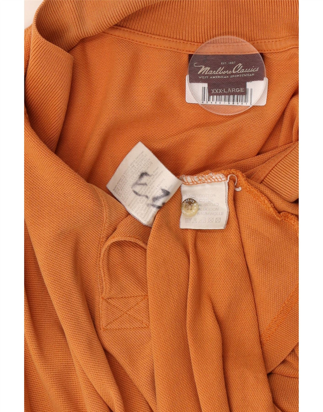 Мужская рубашка поло Marlboro Classics 3XL оранжевая, хлопок
