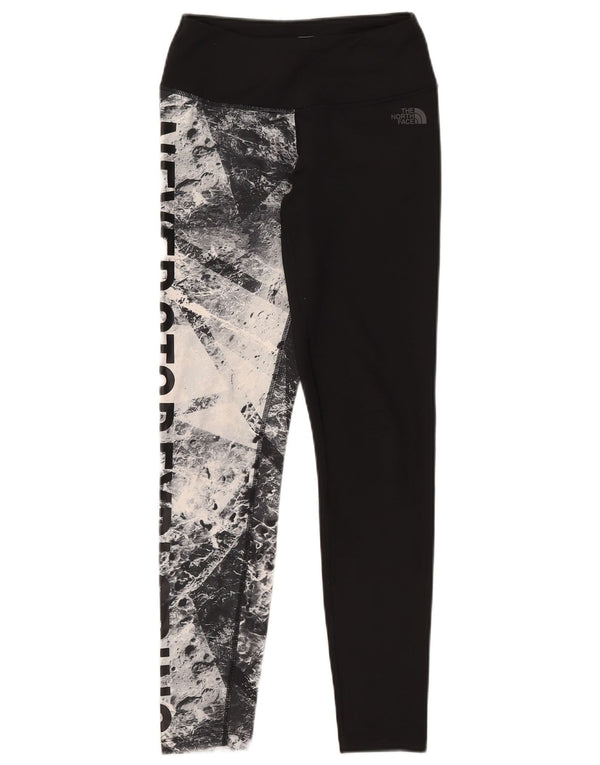 Женские леггинсы с рисунком The North Face UK 14, средний черный цвет с цветными блоками