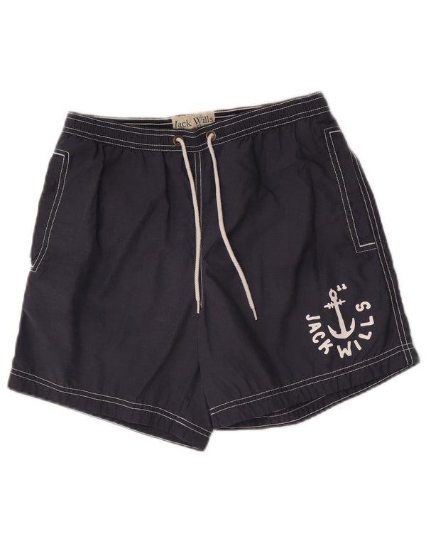Jack Wills Мужские шорты для плавания с рисунком XS Темно-синие хлопковые