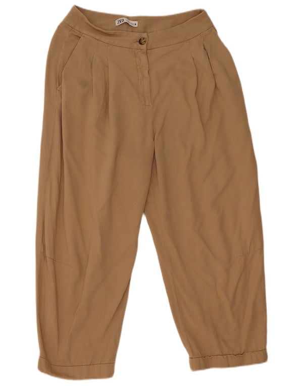 Женские укороченные брюки свободного кроя Zara EU 38 Small W28 L24 Бежевые