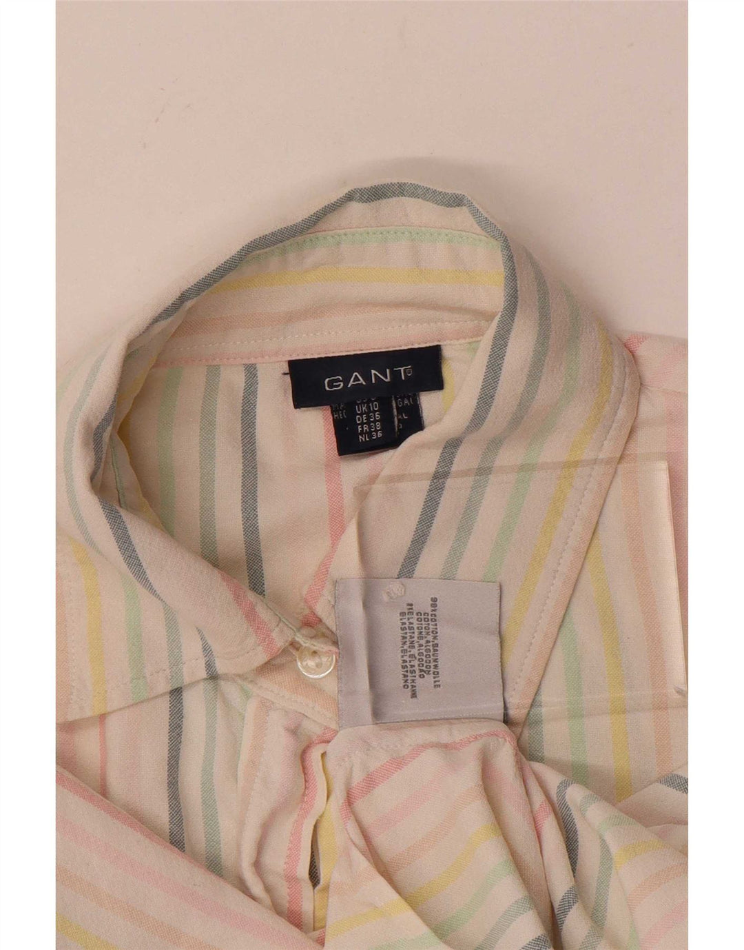 Женская рубашка оверсайз Gant UK 10, маленькая разноцветная хлопковая полоска