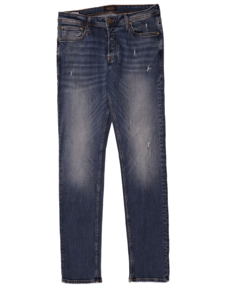 Мужские узкие джинсы Jack & Jones W32 L34 синие, хлопок
