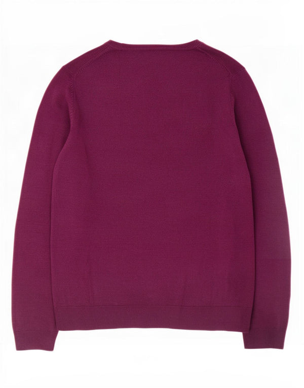 Marks & Spencer Womens Boat Neck Jumper Sweater UK 14 Large Purple Acrylic