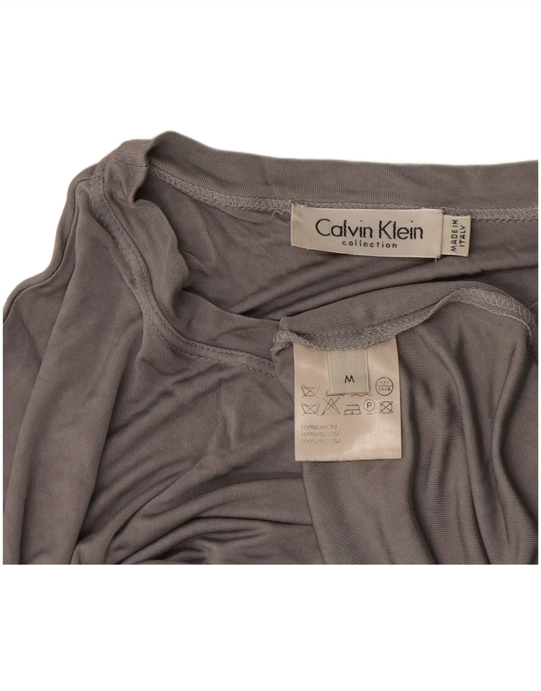 Женская укороченная футболка Calvin Klein UK 14, средний серый вискоза