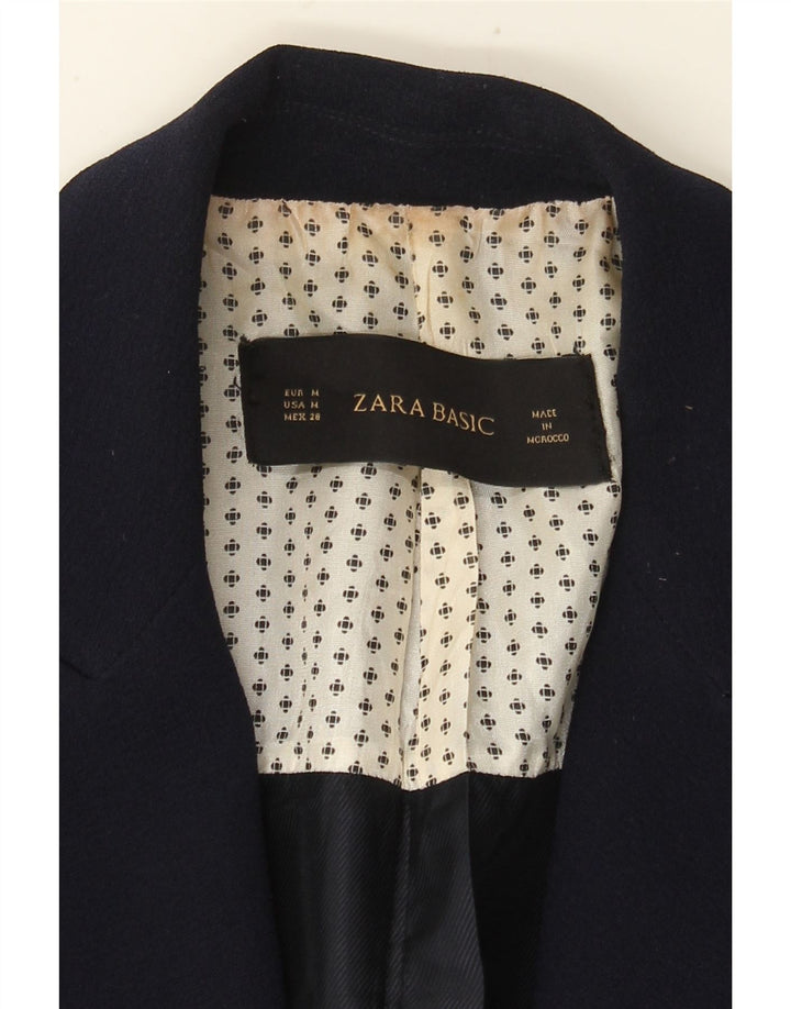 Женский пиджак на 1 пуговице Zara UK 12, средний темно-синий