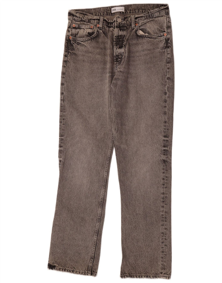 Женские прямые джинсы Zara EU 40 Medium W30 L34 Серый хлопок