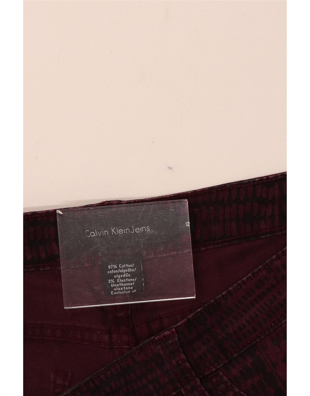CALVIN KLEIN Женские повседневные брюки США 12, большие W32 L31, бордовые
