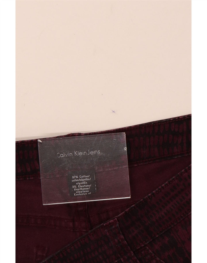 CALVIN KLEIN Женские повседневные брюки США 12, большие W32 L31, бордовые