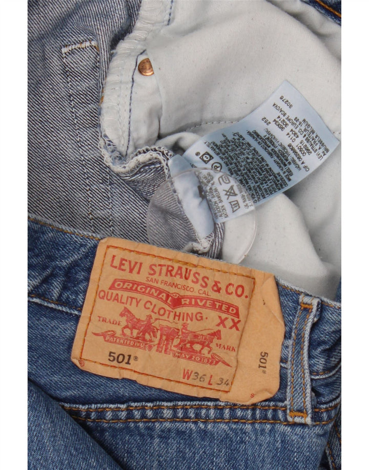 Мужские джинсы-капри Levi's 501 W36 L21 синие, хлопок
