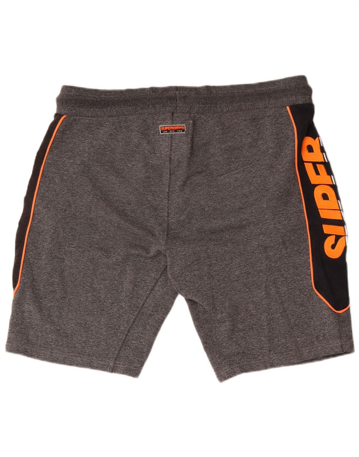 Мужские спортивные шорты Superdry с графическим рисунком, большие серые, полиэстер с цветными блоками