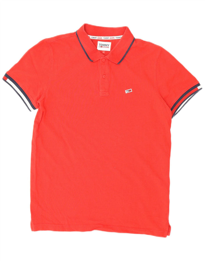 Мужская рубашка-поло Tommy Hilfiger, маленькая красная, хлопковая