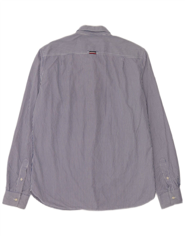 Мужская рубашка Superdry XL, синяя хлопковая полоска