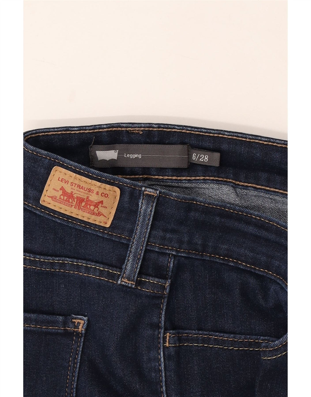 Женские джинсы-скинни леггинсы LEVI'S US 6 Medium W28 L27 Синий хлопок