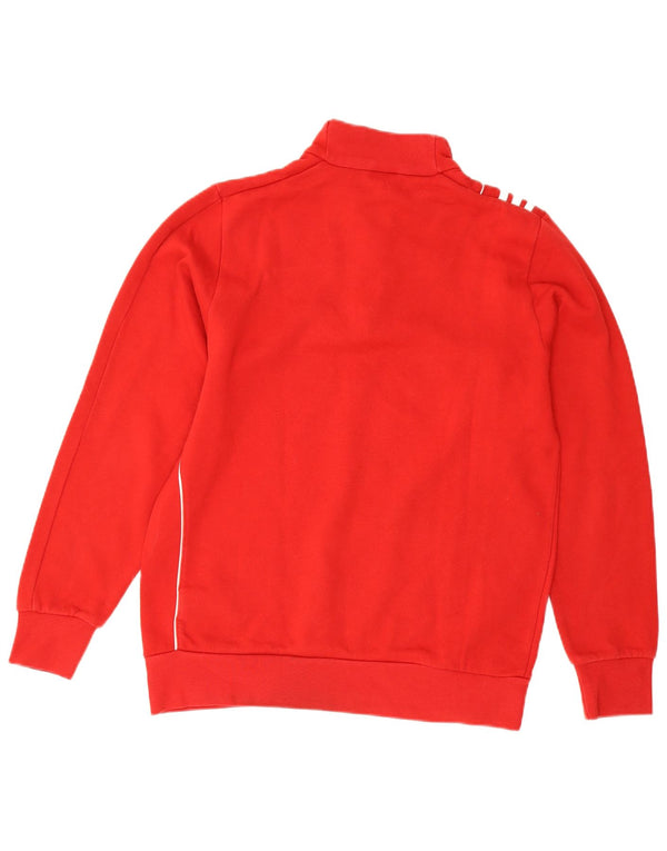 Adidas Толстовка с воротником на молнии для мальчиков, 15-16 лет, красный хлопок с цветными блоками