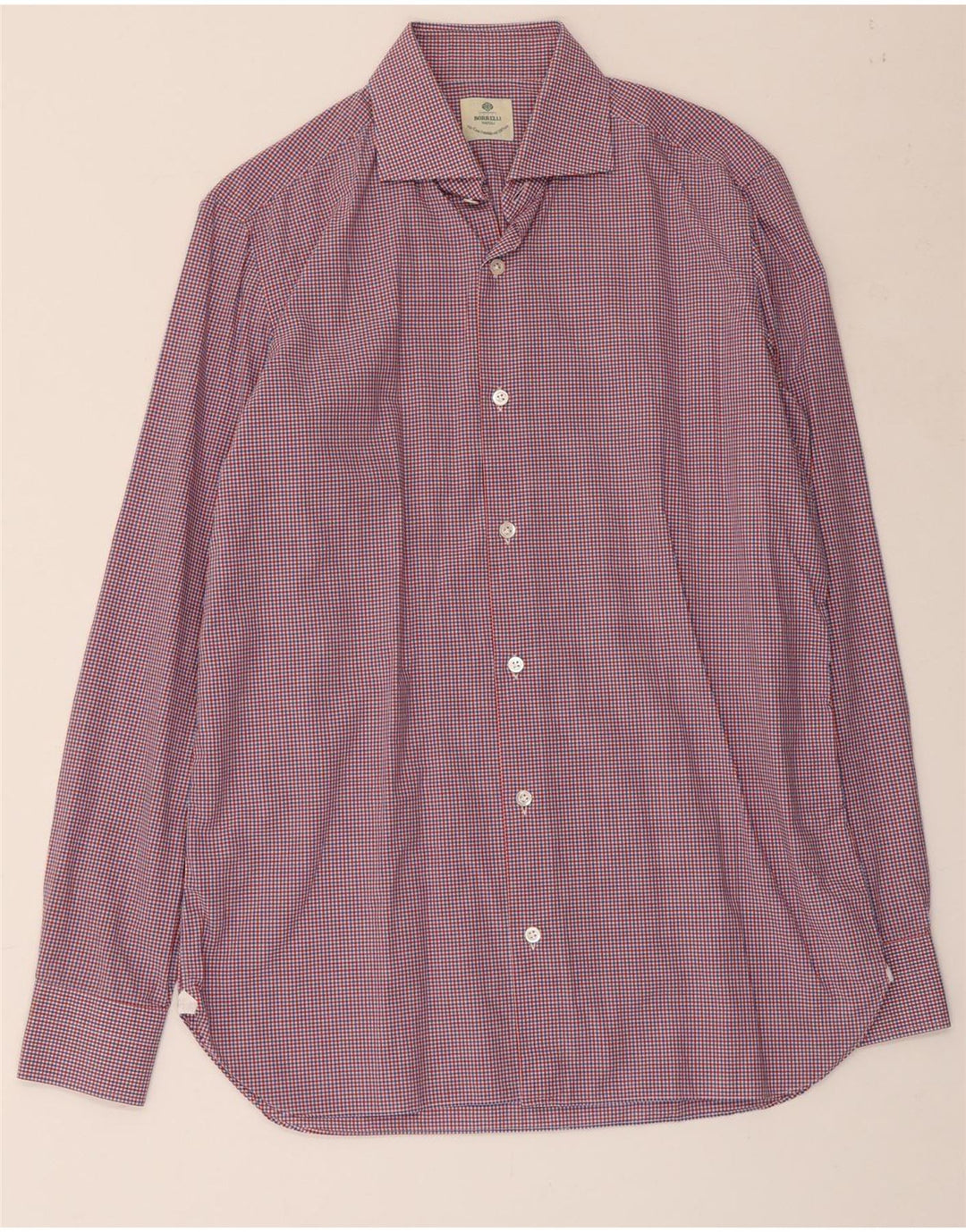 Мужская рубашка BORRELI, размер 39 15 1/2, средний размер, разноцветная клетка, хлопок