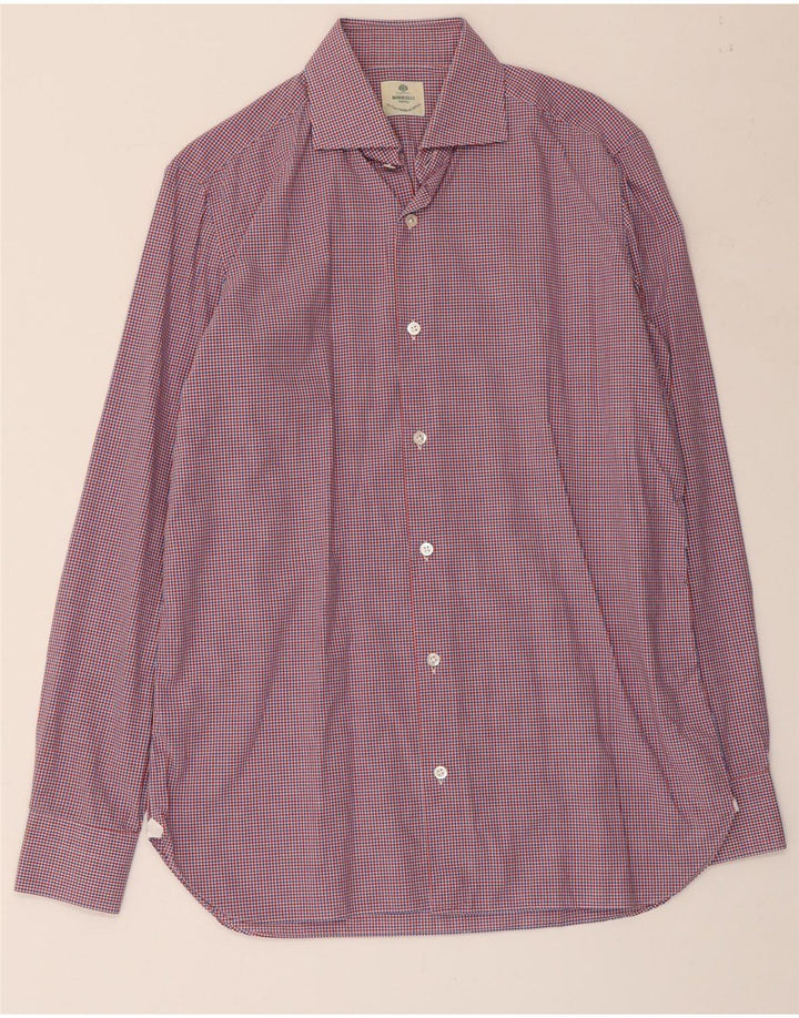 Мужская рубашка BORRELI, размер 39 15 1/2, средний размер, разноцветная клетка, хлопок