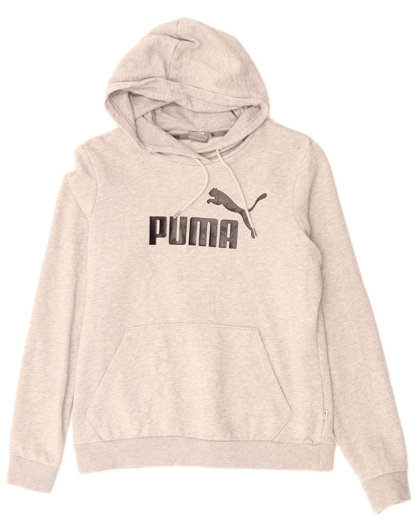 Женский джемпер с капюшоном PUMA UK 14, хлопковый средний серый в крапинку