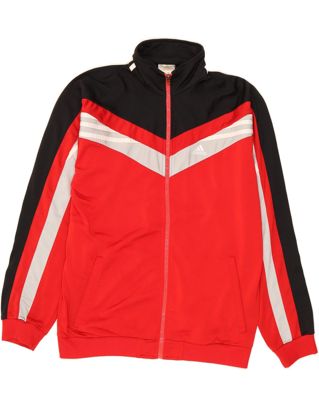 ADIDAS Mens Tracksuit Top Jacket UK 34/36 Small Red Colourblock Polyester Vintage Adidas and Second-Hand Adidas from Messina Hembry 