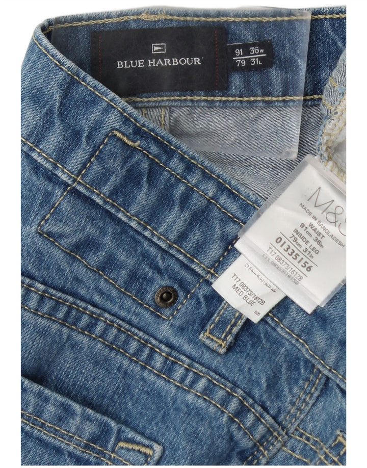 Мужские прямые джинсы Marks & Spencer Blue Harbour W36 L31, синий хлопок