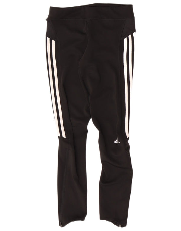 Женские леггинсы-капри Adidas UK 8, маленькие спортивные брюки из полиэстера в черную полоску