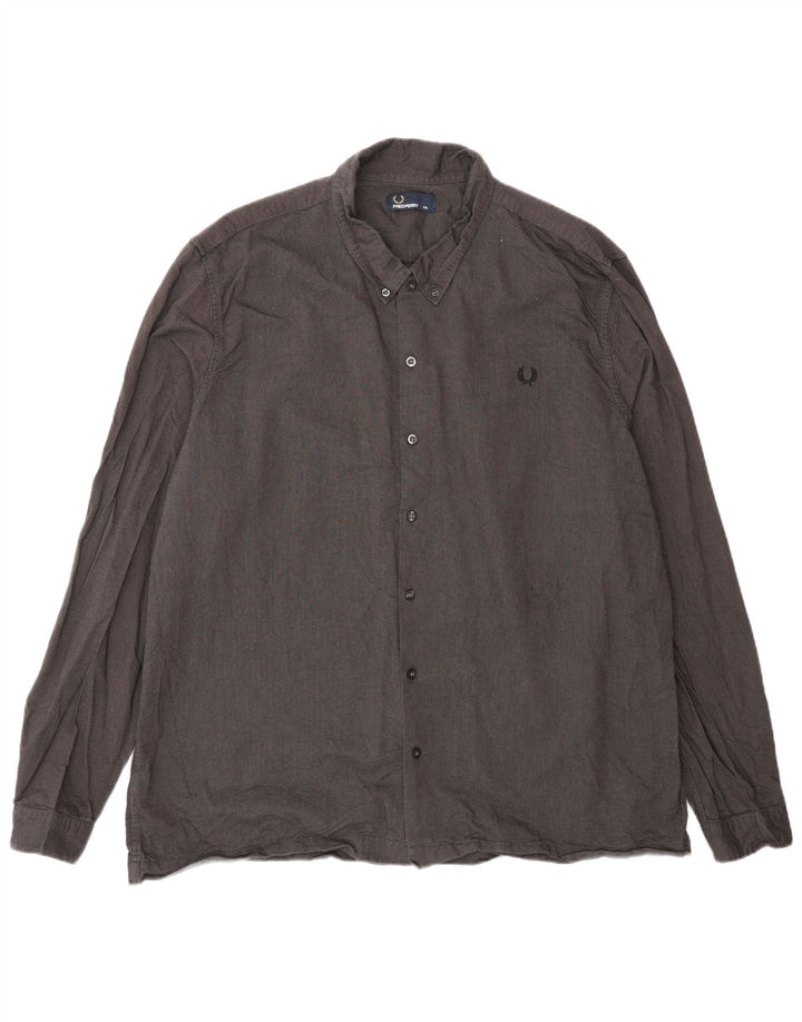 Мужская рубашка Fred Perry 2XL серая, хлопок